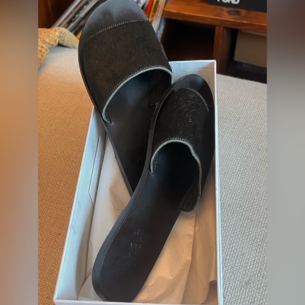 Ancient Greek Pony Hair Taygete Sandal Slides 38.